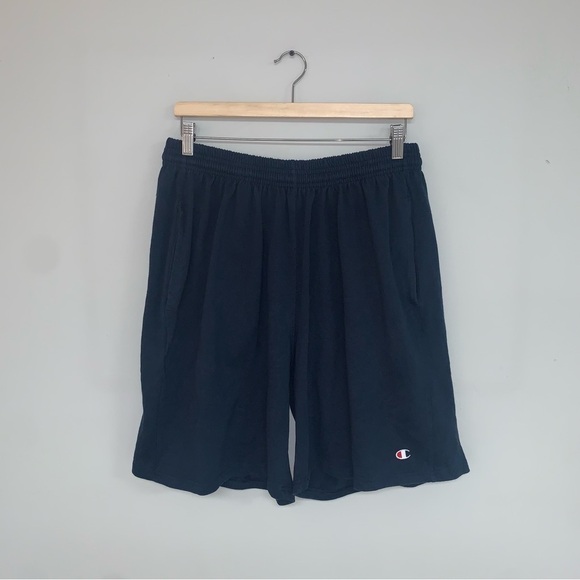 Champion‎ Vintage Sweat Shorts Men’s Size  XXL Navy Blue Stretch Lightweight - Picture 2 of 5